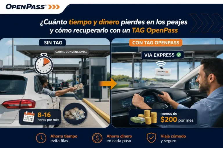 OpenPass | Cuánto tiempo y dinero pierdes en los peajes (y cómo recuperarlo con un TAG) Tiempo y dinero perdido en peajes